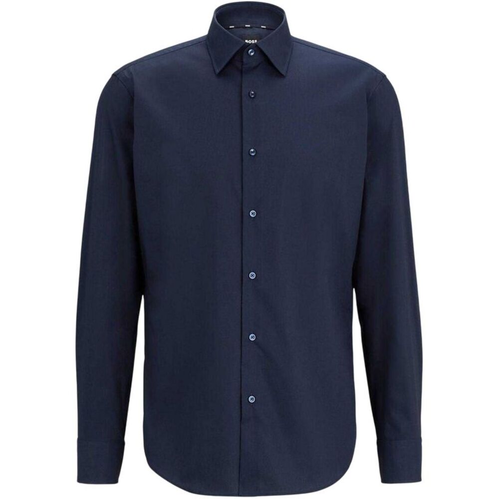 Boss Mens Joe Kent Collar Long-Sleeved Shirt / Dark Blue